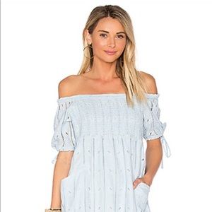 Tularosa light blue Off Shoulder dress